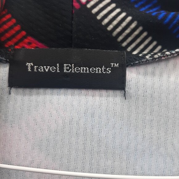 Travel Elements Womens Jacket colorful Geometric Pattern 3/4 Sleeves Size L - Picture 2 of 7